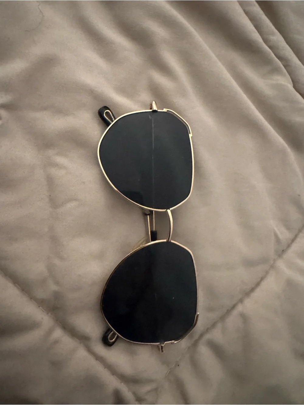 Black Lens Gold Frame Sunglasses